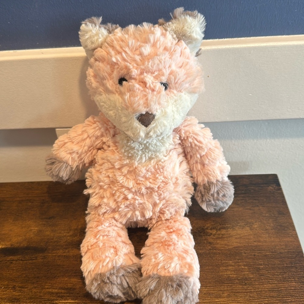 Mary Meyer Fox Plush Stuffed Animal Pink & White Soft Baby Nursery Lovey Toy 11”